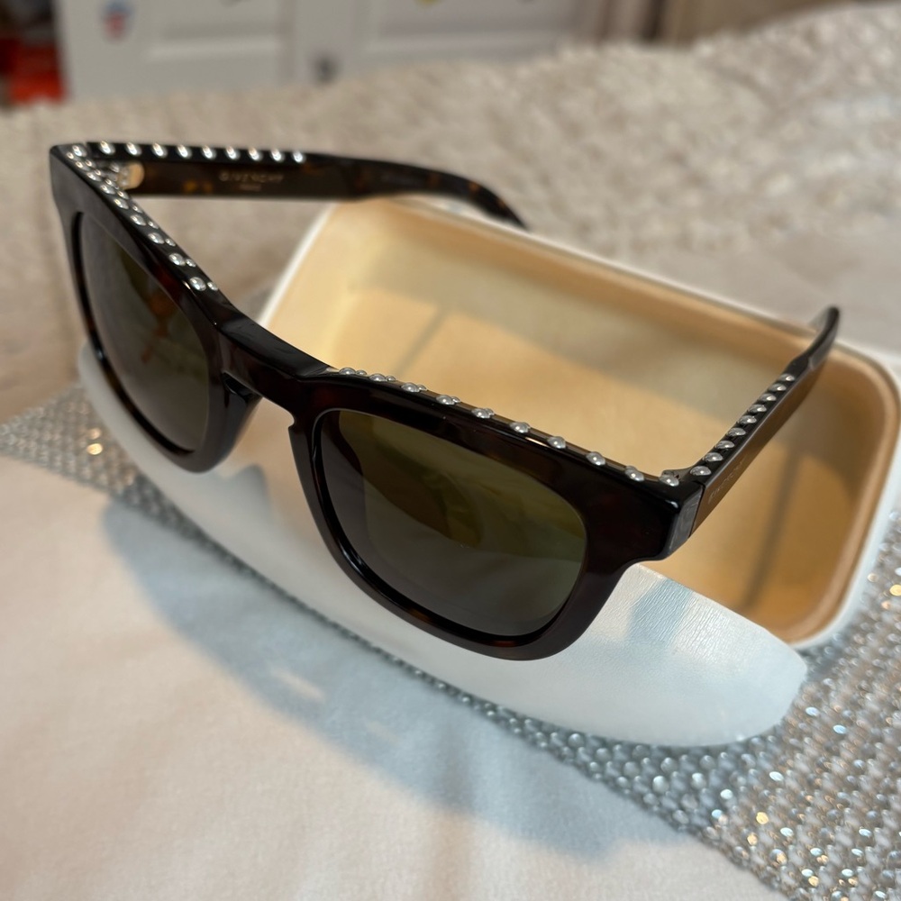 Givenchy 7006 Silver Studded Black Tortoise Sunglasses. New In Box!